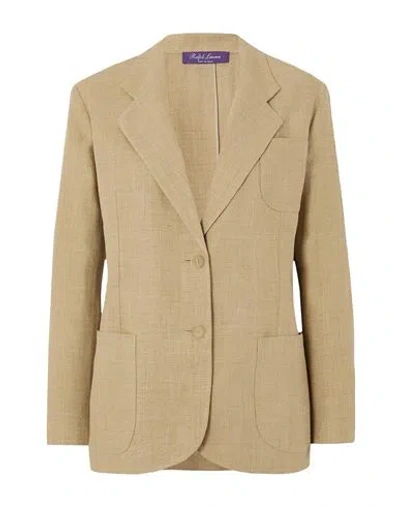 Polo Ralph Lauren Ralph Lauren Collection Woman Blazer Sand Size 12 Silk, Linen In Beige