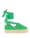 Polo Ralph Lauren Ralph Lauren Collection Woman Espadrilles Green Size 5 Calfskin In Green
