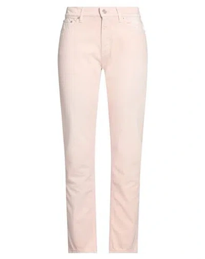 Ralph Lauren Collection Woman Jeans Blush Size 29 Cotton, Calfskin In Pink