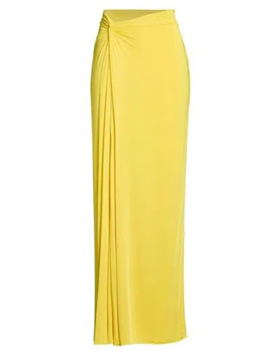 Ralph Lauren Collection Woman Maxi Skirt Yellow Size M Viscose, Elastane