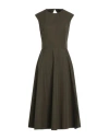 Polo Ralph Lauren Ralph Lauren Collection Woman Midi Dress Military Green Size 14 Cotton In Green
