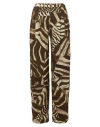 Polo Ralph Lauren Stamford Zebra-print Crepe Straight-leg Pants In Brown