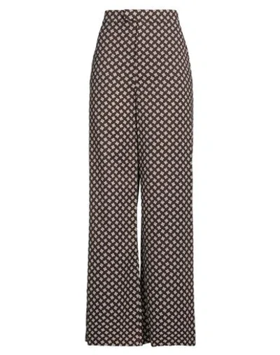 Ralph Lauren Collection Woman Pants Chocolate Brown Size 14 Silk, Elastane