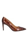 Polo Ralph Lauren Ralph Lauren Collection Woman Pumps Brown Size 7.5 Leather In Brown