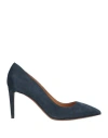 Polo Ralph Lauren Ralph Lauren Collection Woman Pumps Navy Blue Size 7 Calfskin In Navy Blue