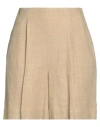 Polo Ralph Lauren Ralph Lauren Collection Woman Shorts & Bermuda Shorts Beige Size 8 Tussah Silk, Linen In Beige
