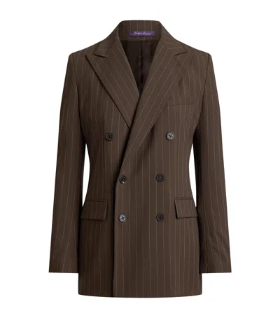 Ralph Lauren Collection Wool Pinstripe Ramona Blazer In Nude