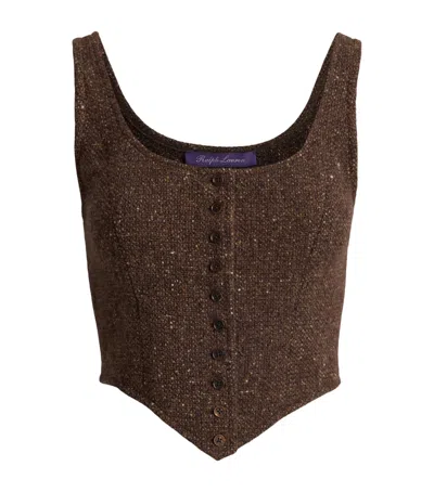 Ralph Lauren Collection Wool-blend Sherry Sleeveless Top In Brown