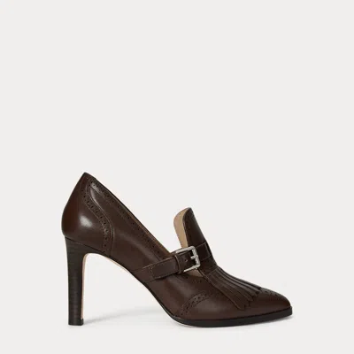 Ralph Lauren Colleen Perforated Calfskin Kiltie Pump In Brown