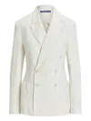 Ralph Lauren Collen Embroidered Double-breasted Jacket In Weiss