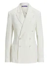 Ralph Lauren Collen Embroidered Double-breasted Jacket In White