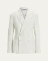 Ralph Lauren Collen Embroidered Double-breasted Jacket In Prchmnt Cr