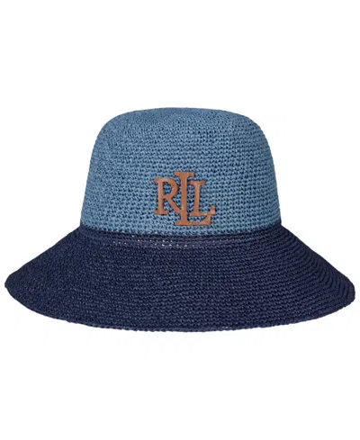 Ralph Lauren Color Block Crochet Bucket Hat In Blue