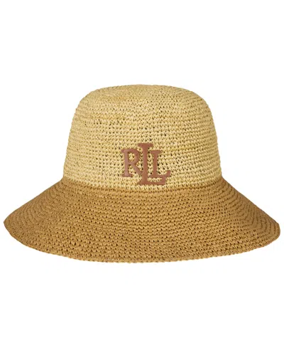 Ralph Lauren Color Block Crochet Bucket Hat In Neutral