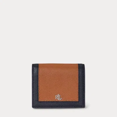Ralph Lauren Color-blocked Leather Compact Wallet