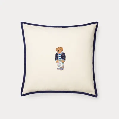 Ralph Lauren Color Shop Polo Bear Throw Pillow In White