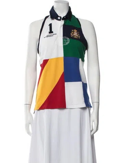 Pre-owned Ralph Lauren Colorblock Pattern Sleeveless Polo In Multicolor