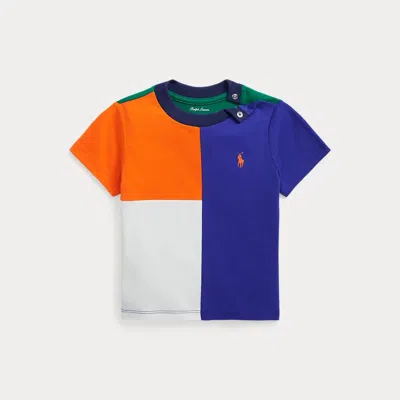 Ralph Lauren Kids' Colour-blocked Cotton Jersey T-shirt In Multi