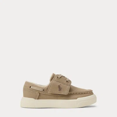 Ralph Lauren Kids' Colten Canvas Ez Boat Shoe In Khaki In Neutral