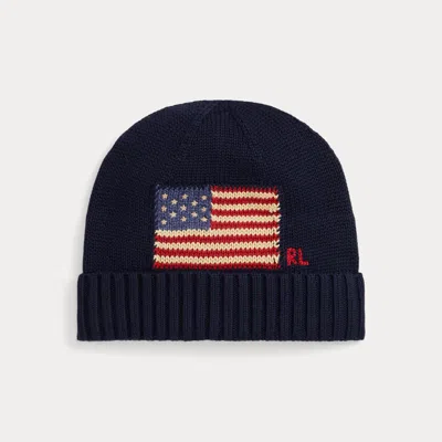 Ralph Lauren Combed Cotton Flag Hat In Hunter Navy