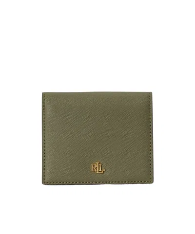Ralph Lauren Compact Trifold Leather Billfold Wallet In Green