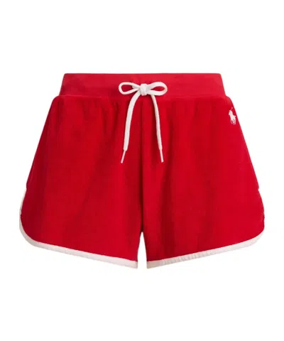 Ralph Lauren Contrast-trim Drawstring-waist Shorts In Red