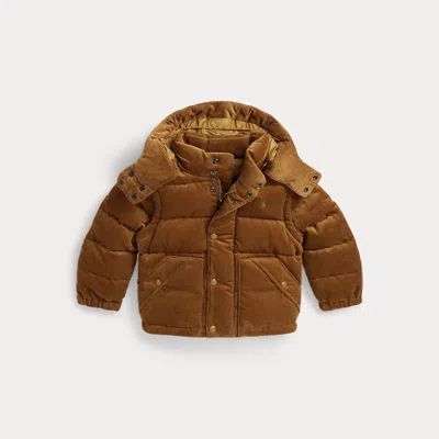 Ralph Lauren Kids' Convertible Corduroy Down Jacket In Kings Canyon In Brown