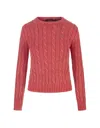Polo Ralph Lauren Ralph Lauren Plaited Cotton Crewneck Pullover In Red