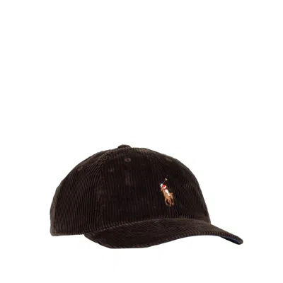 Ralph Lauren Corduroy Baseball Cap In Black