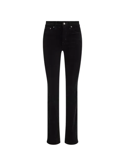 Ralph Lauren Corduroy Belt-loops Trousers In Black