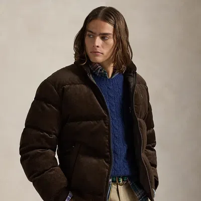 Ralph Lauren Corduroy Down Jacket In Brown