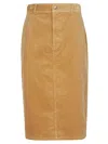 Polo Ralph Lauren Corduroy High-waist Pencil Midi Skirt In Classic Camel