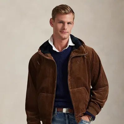Ralph Lauren Corduroy Hooded Jacket In Brown