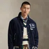 Ralph Lauren Corduroy Letter Jacket In Blue
