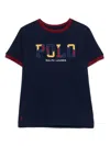 RALPH LAUREN CORDUROY-LOGO COTTON T-SHIRT