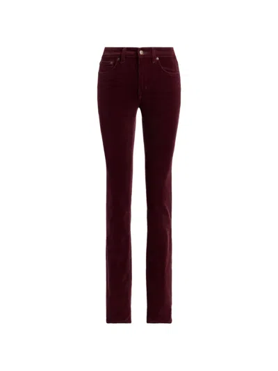 Ralph Lauren Corduroy Slim-fit Trousers In Burgundy