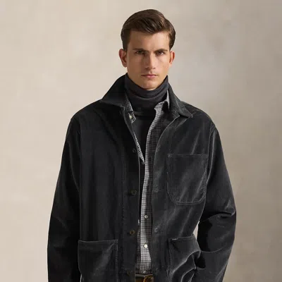 Ralph Lauren Corduroy Utility Overshirt In Black