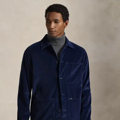 Ralph Lauren Utility Jacket With Chest Pocket And Long Sleeves In Blue