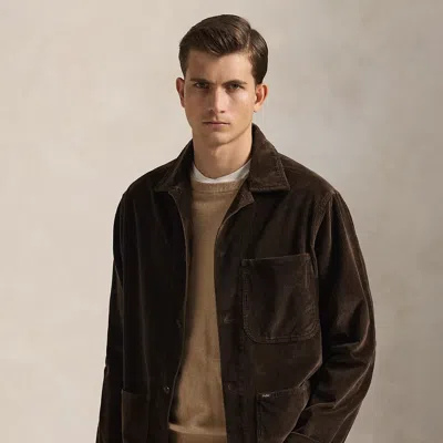 Ralph Lauren Corduroy Utility Overshirt In Brown