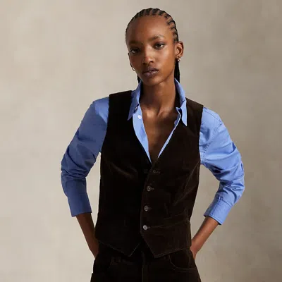 Ralph Lauren Corduroy Vest In Brown