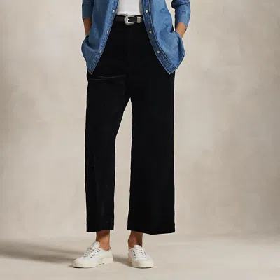 Polo Ralph Lauren Corduroy Wide-leg Cropped Pant In Polo Black
