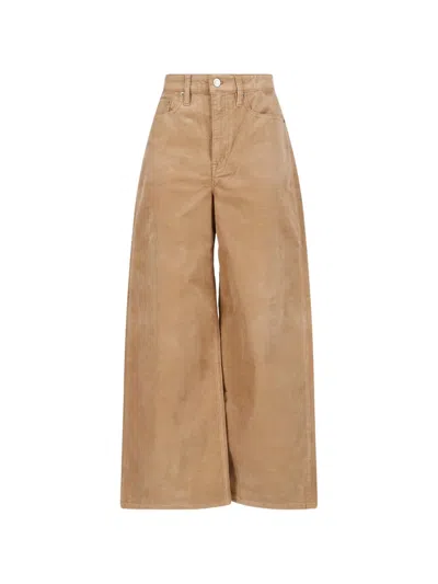 Ralph Lauren Corduroy Wide-leg Trousers In Brown