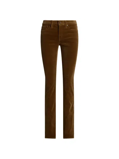 Ralph Lauren Corduroy-effect Trousers In Brown
