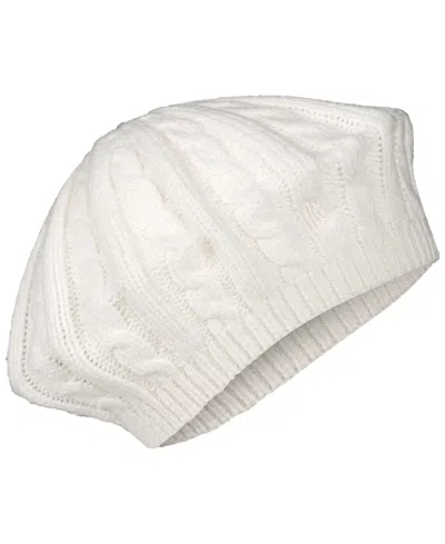 Ralph Lauren Core Cable Knit Beret Hat In White