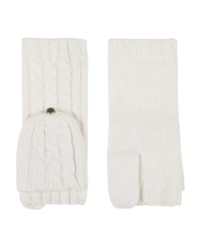 Ralph Lauren Core Cable Knit Pop Top Gloves In Cream