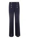 Ralph Lauren Stretch Jersey Wide-leg Pants In Blue