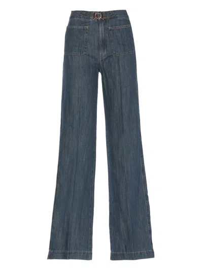 Ralph Lauren Cotton And Linen Pants In Blue