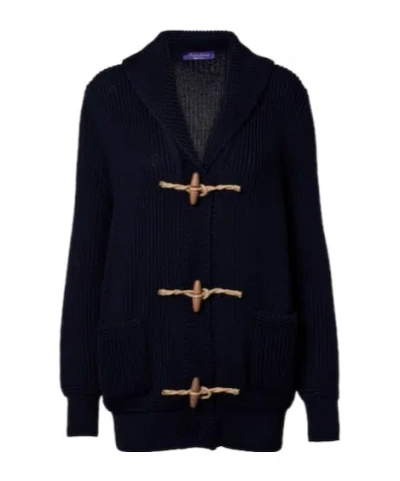 Ralph Lauren Cotton-silk Shawl-collar Cardigan In Icon Navy In Blue