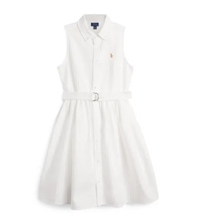 Ralph Lauren Kids' Cotton Belted Shirt Dress In White
