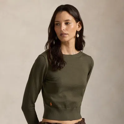 Ralph Lauren Cotton-blend Boatneck Sweater In Green
